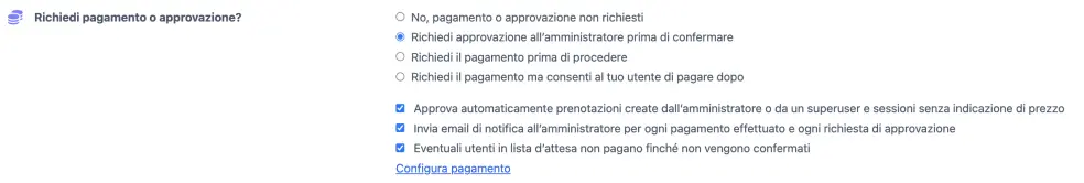 Pagamento e approvazione