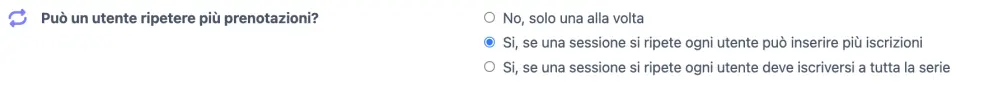 Prenotazioni ricorrenti per sistema a capacità
