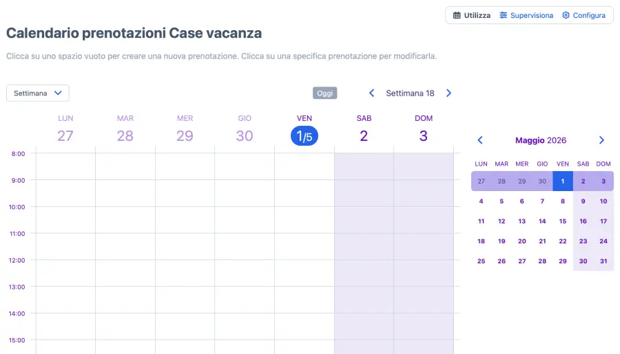 Calendario vuoto