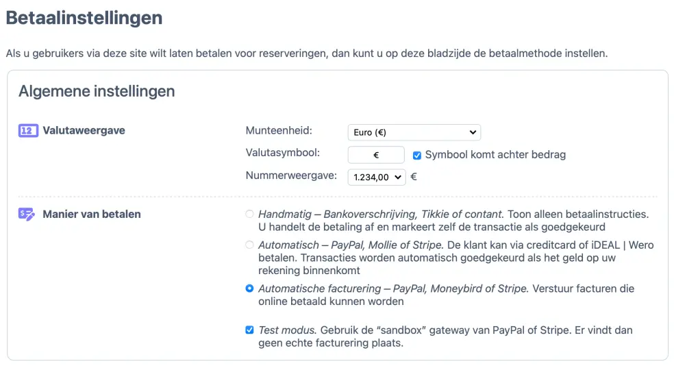 Factureren instellen