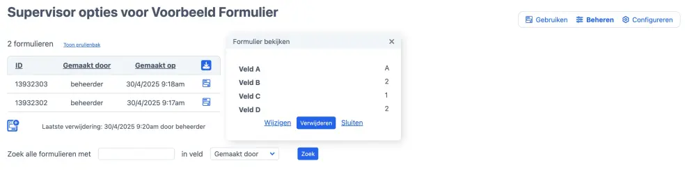 Stel het aantal items per pagina in