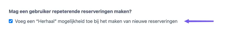 Repeterende reserveringen 1