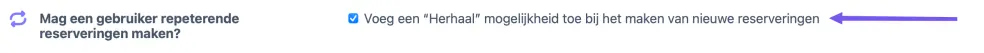 Repeterende reserveringen 1