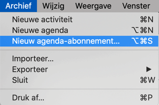 Kies: Nieuwe agenda-abonnement