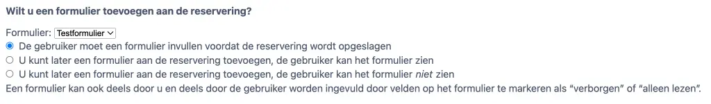 Een formulier toevoegen aan het reserveringsproces