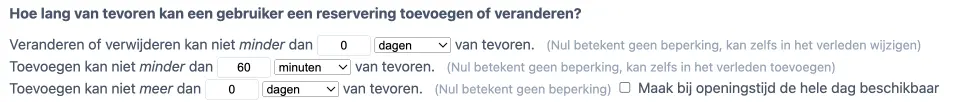 Wanneer mogen reserveringen gemaakt worden?