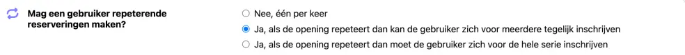 Herhalende reserveringen voor een capaciteitsagenda