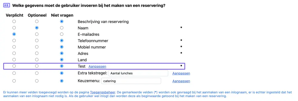 Afspraakdetailvelden