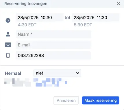 Afspraak met alleen tijd