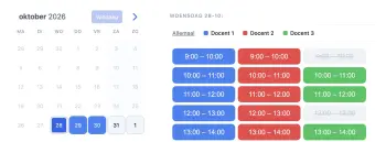 Boekingswidget voor oudergesprekken op tablet