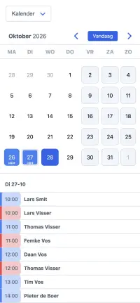 Planner voor kerkactiviteiten op mobiel