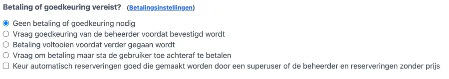 Betaalmogelijkheden toevoegen voor uw reserveringssysteem