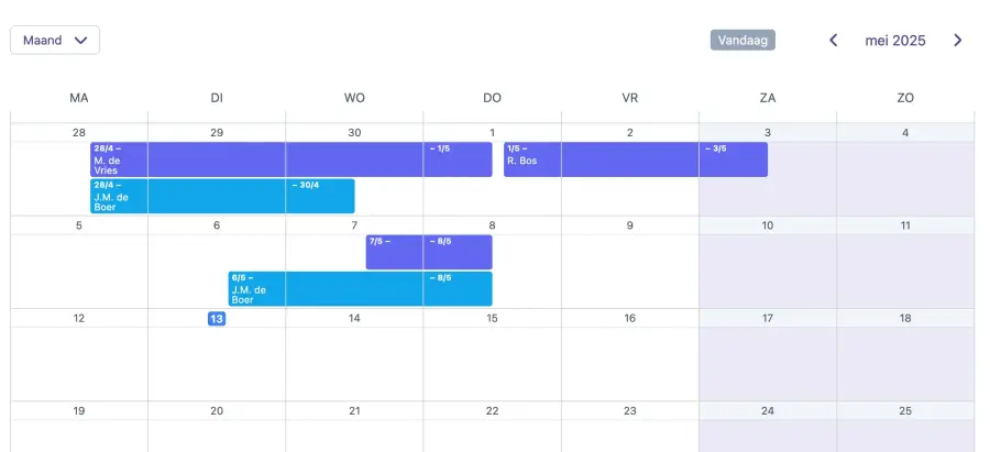 Agenda met reservering