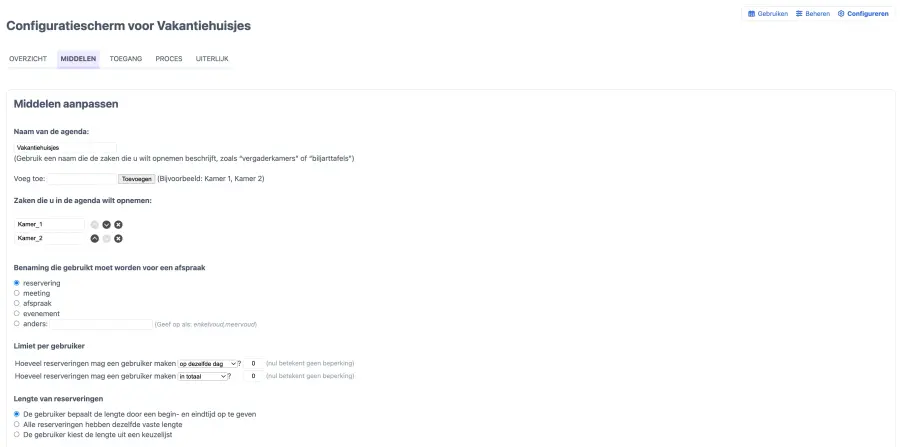 Admin resources tab