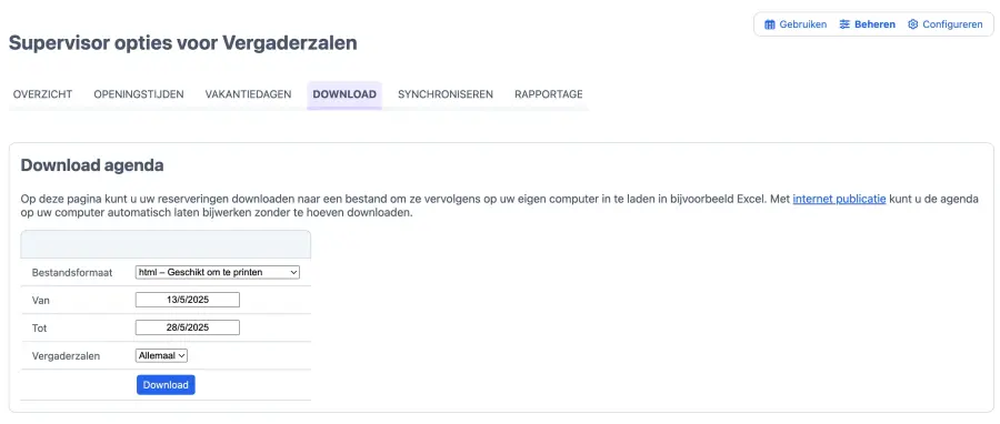 download alle reserveringen