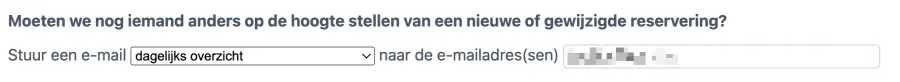 overzicht van alle afspraken versturen