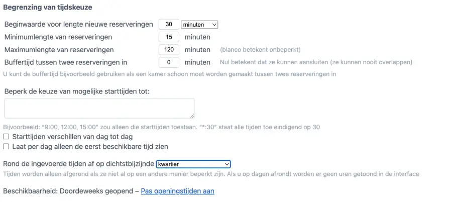 tijdsrestricties toevoegen