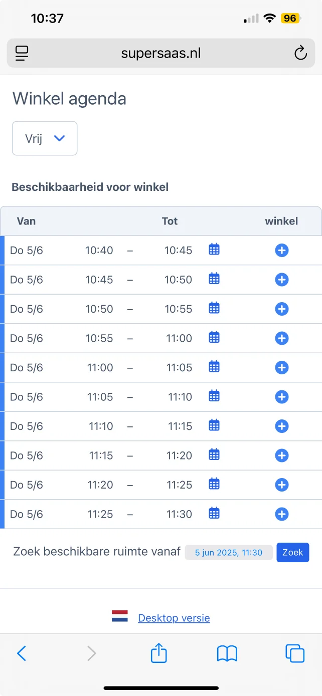 Virtuele rij op mobiele apparaten