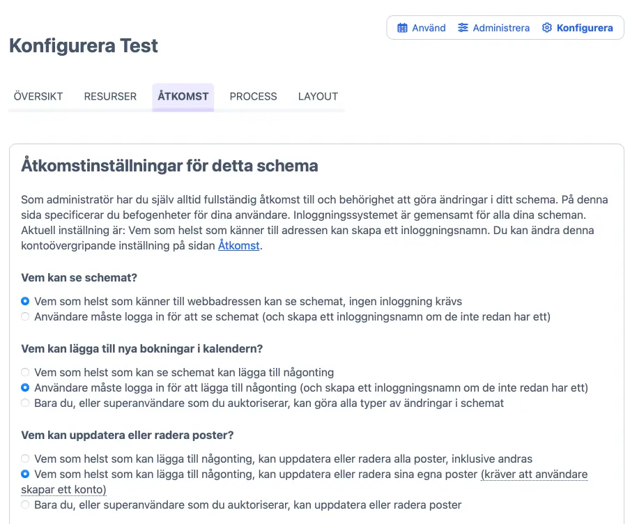 Åtkomstinställningar