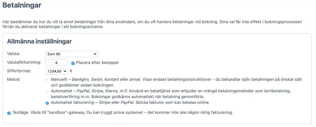 Aktivera fakturering