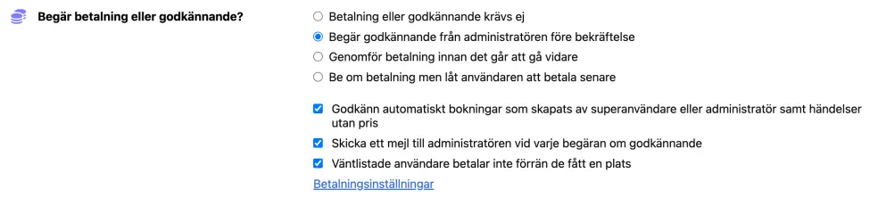 Betalning och godkännande