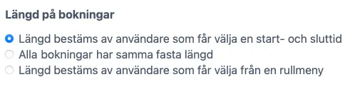Bokningars längd