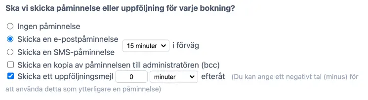 Bokningspåminnelser