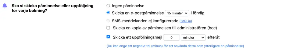Bokningspåminnelser