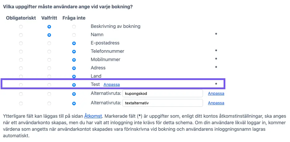 Standardfält