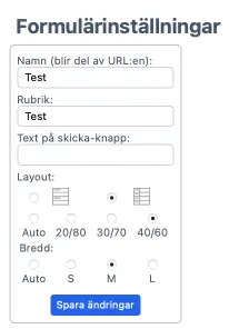 Designa formulär med redigeraren