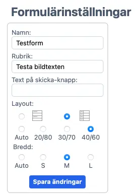 Designa formulär med redigeraren