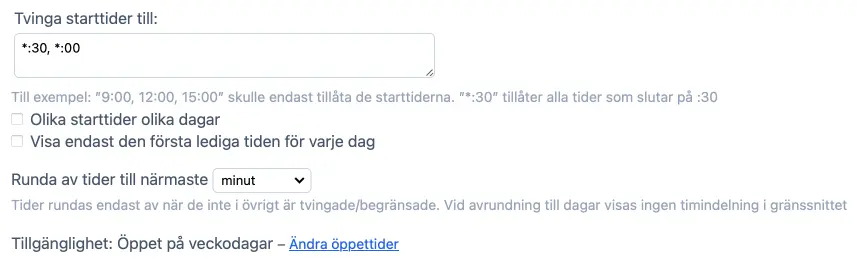 Starttidsrestriktioner