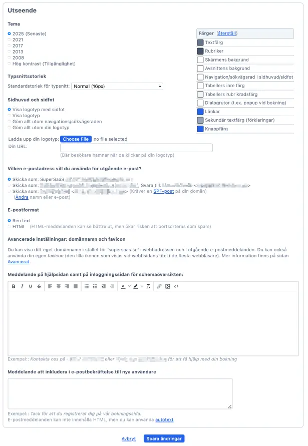 Layoutinställningar