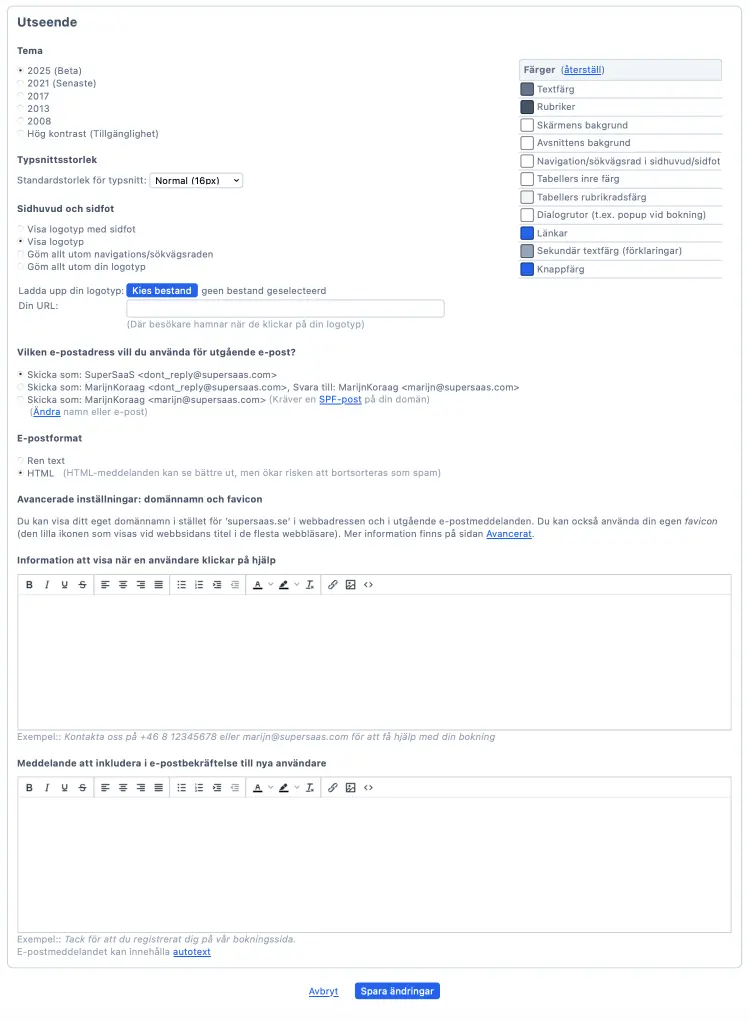 Layoutinställningar