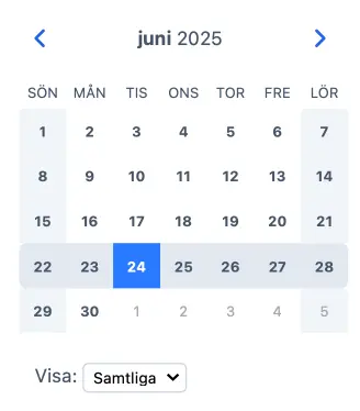 Resursväljare via dropdown