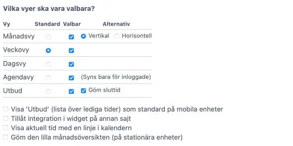 Tillgängliga vyer