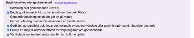 Betalning och godkännande