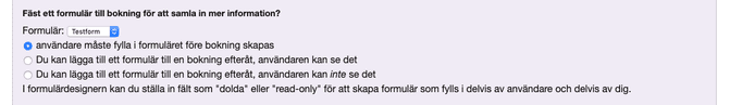 Fäst ett formulär till bokningen