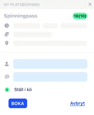 bokningsformulär
