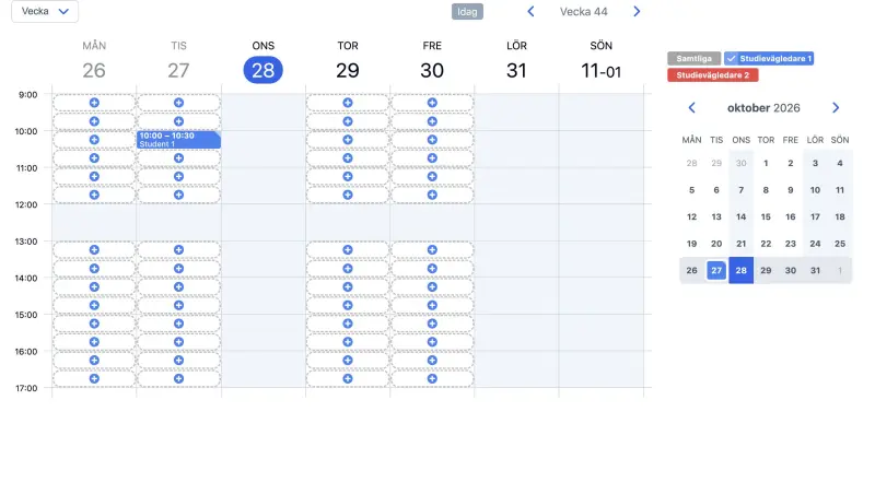 SuperSaaS bokningskalender för utbildning på en dator