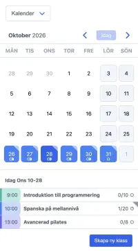 Kursbokning med SuperSaaS på en mobil