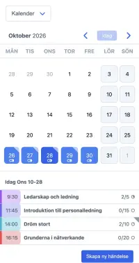 Bokningssystem för workshoppar på en mobil