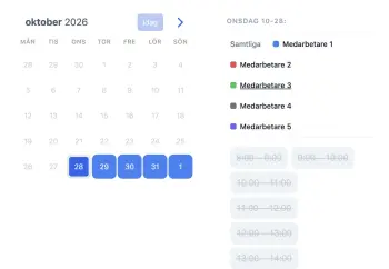 SuperSaaS bokningswidget för personalplanering på surfplatta