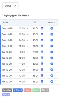 SuperSaaS bokning av idrottsplaner på en mobil