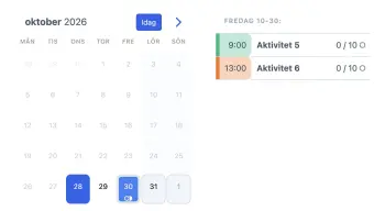 SuperSaaS-widget för bokning av sightseeingtur på surfplatta
