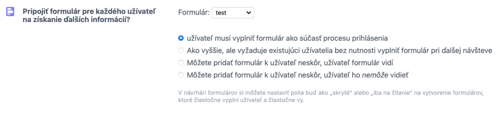 Pripojenie registračného formulára