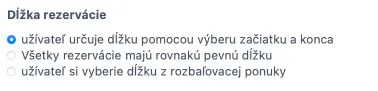 Dĺžka rezervácií