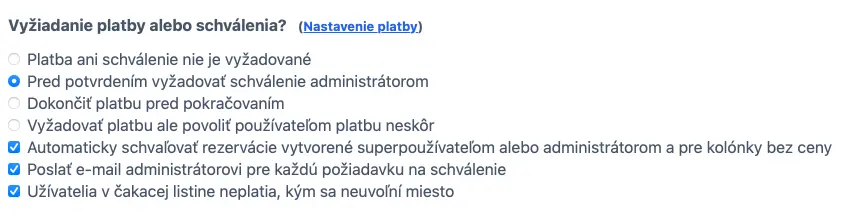 Platba a schvaľovanie