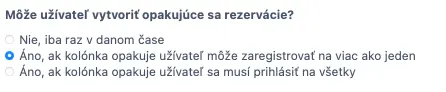 Opakujúce sa rezervácie v kapacitnom rozvrhu