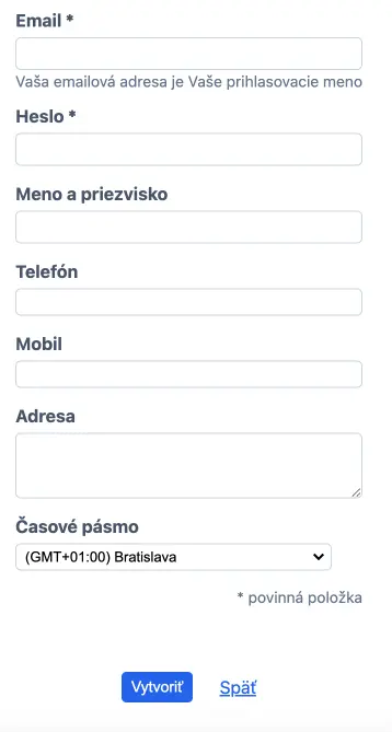 Používateľské možnosti